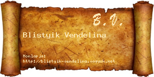 Blistyik Vendelina névjegykártya